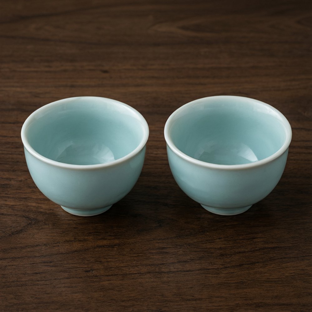 「汝山」天青釉茶盏两只