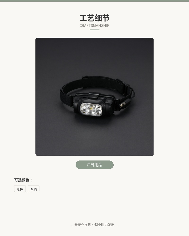 「夜航」USB 充电头灯 400 流明 细节图 3