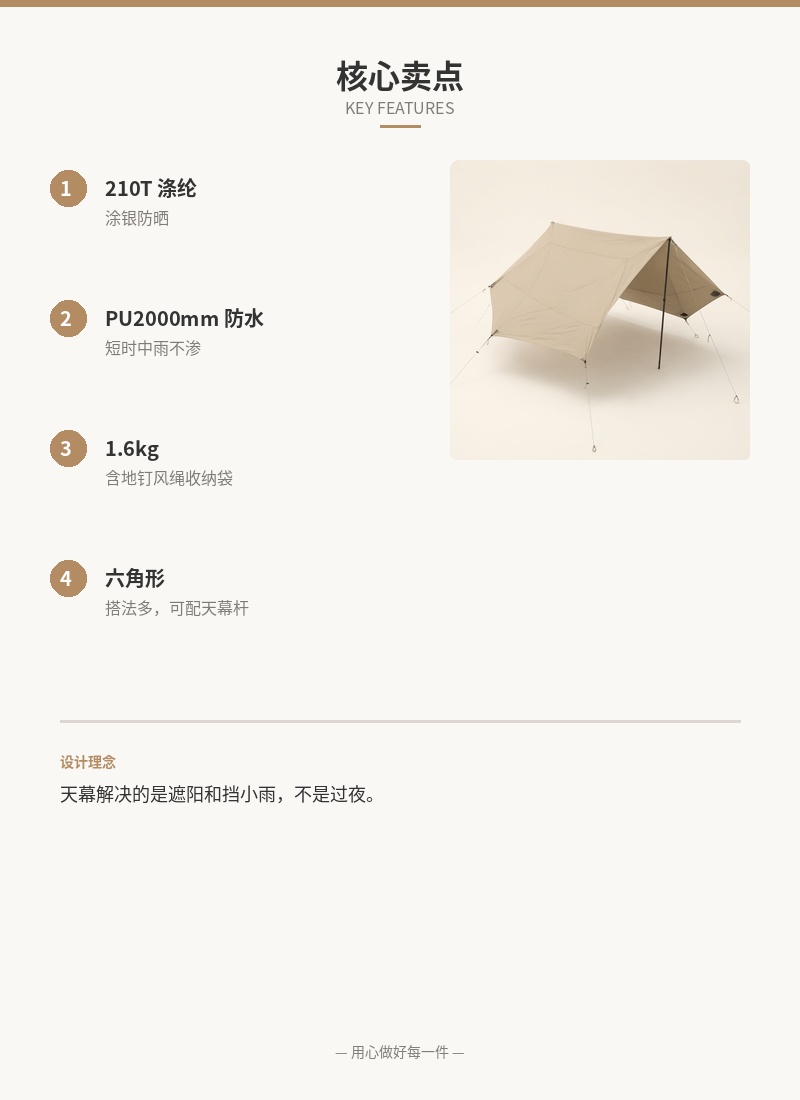 「野行」轻量天幕 3×3m 细节图 2