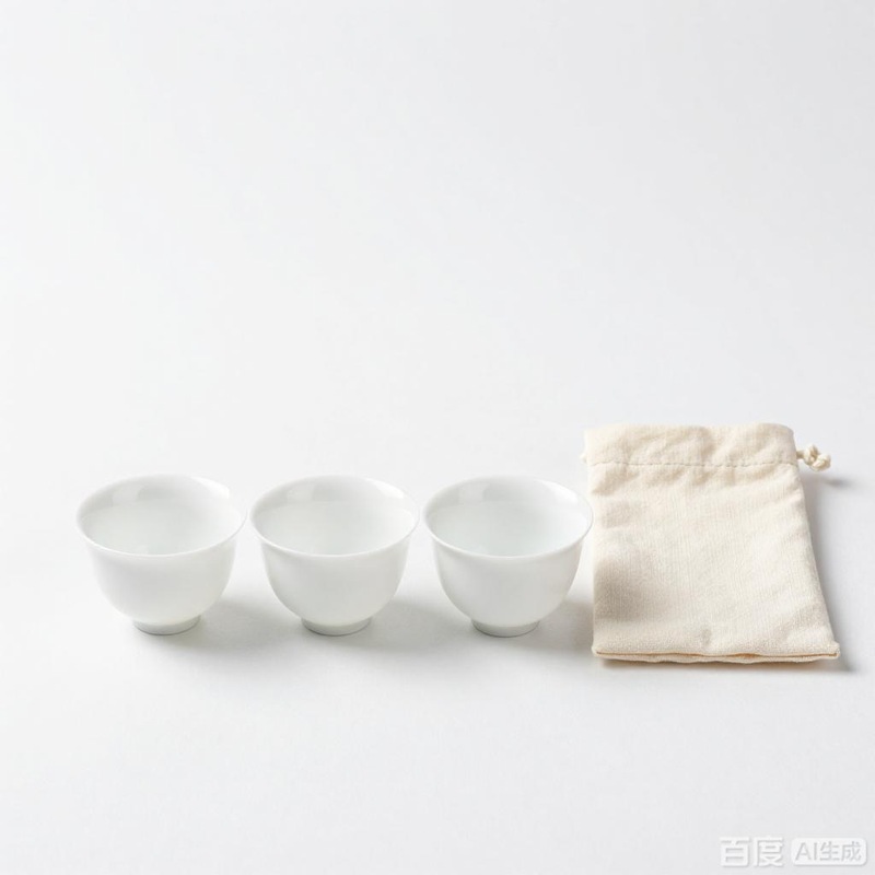 「云门」白瓷品茗杯四只