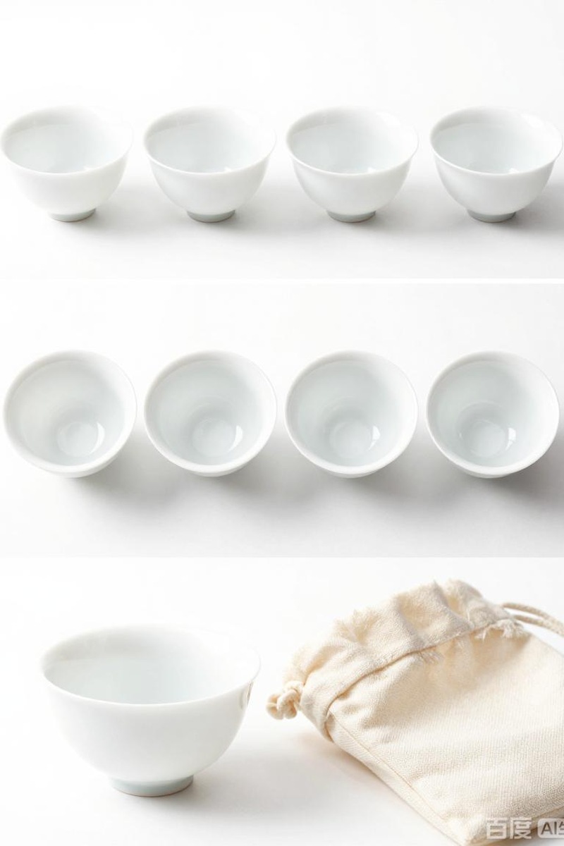 「云门」白瓷品茗杯四只 细节图 1